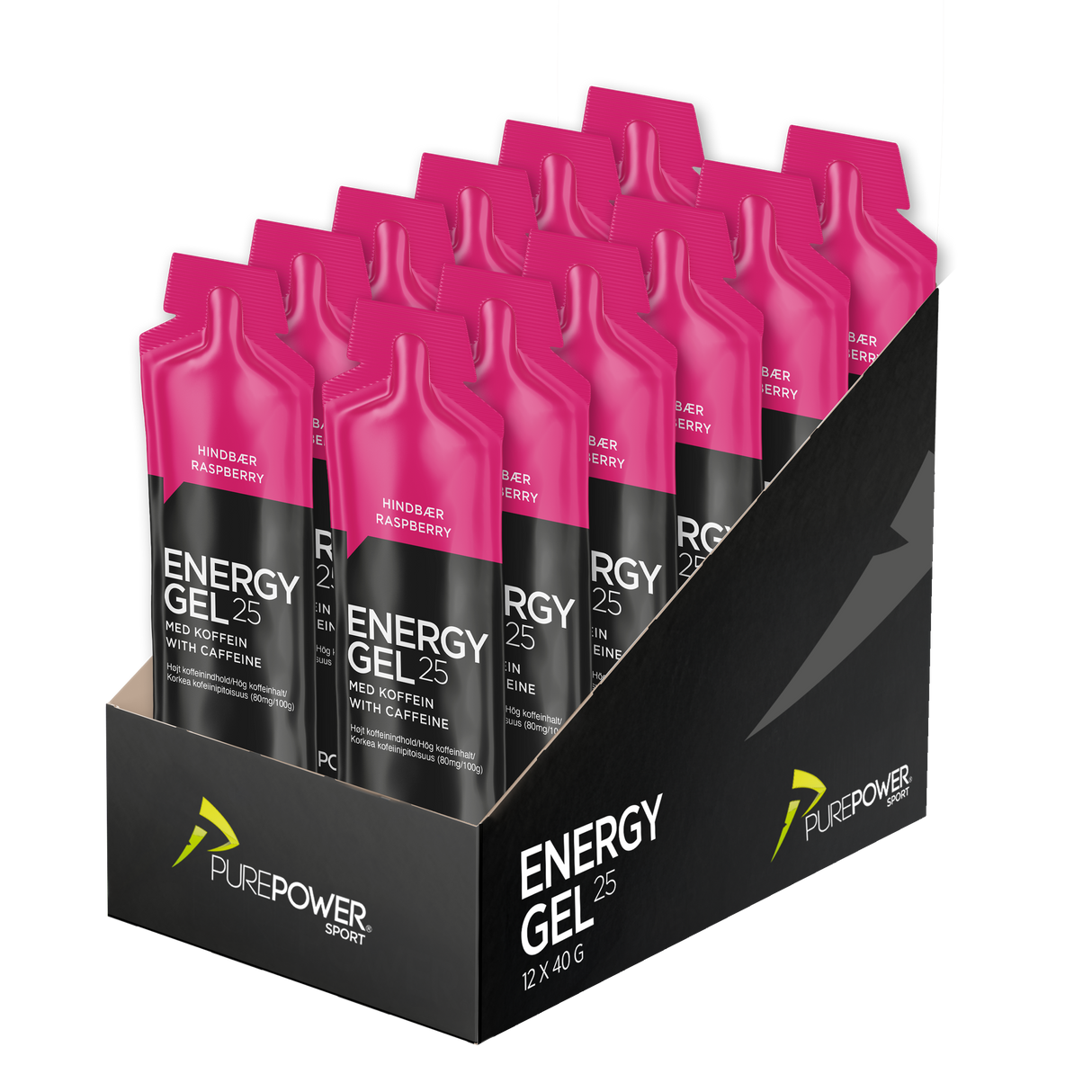 Energy Gel Koffein Hallon 12 x 40 g
