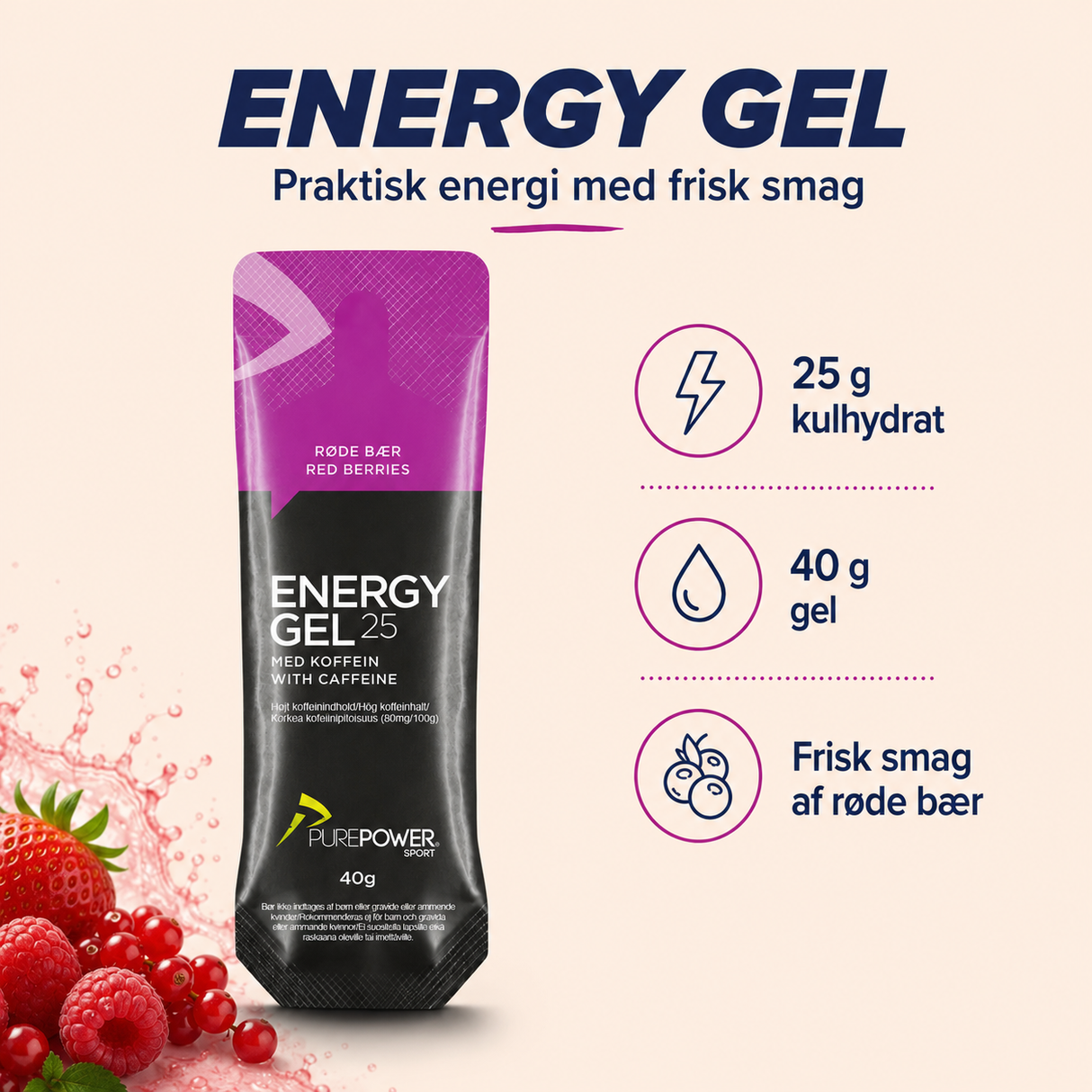 Energy Gel Koffein Röda bär 40 g