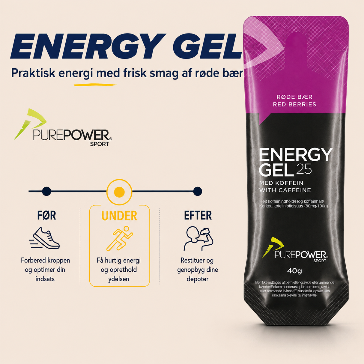 Energy Gel Koffein Röda bär 40 g