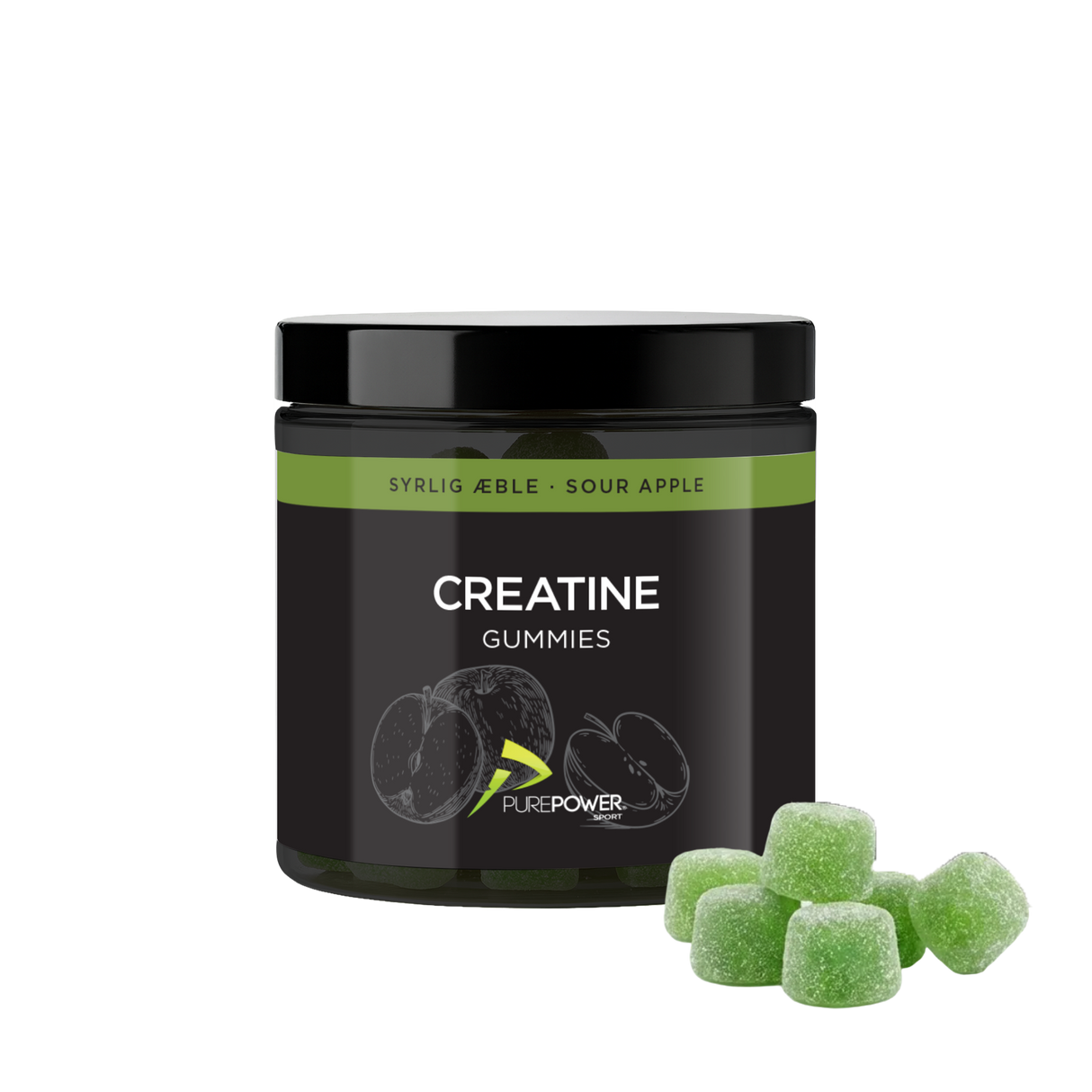 Creatine Gummies Sour Apple 60 stk.
