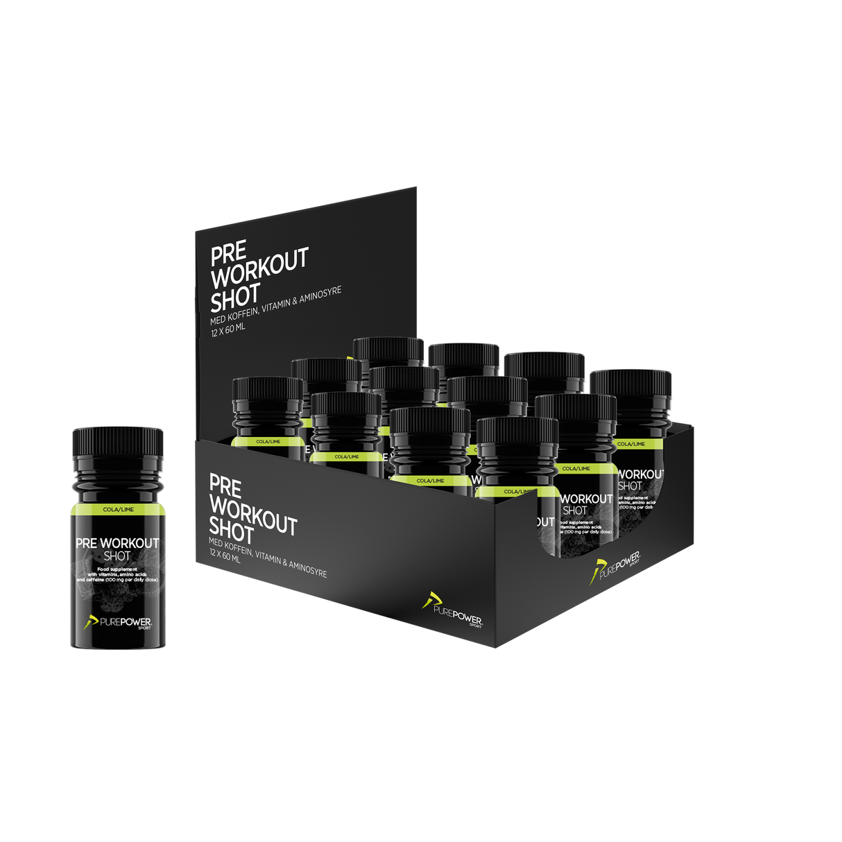 Pre-Workout Shot (PWO) Cola/Lime 12 x 60 ml